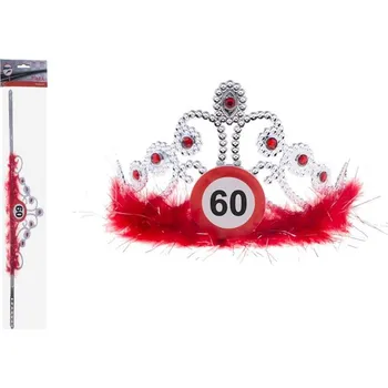 Karnevalový doplněk Espa Korunka 60. narozeniny s červenými peříčky