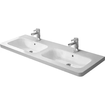 Duravit DuraStyle - Dvojumyvadlo nábytkové 130x48 cm, s 1 otvorem pro baterie, s WonderGliss, alpská bílá 23381300001