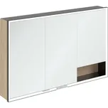 Villeroy & Boch My View+ - Zrcadlová skříňka s LED osvětlením 120x75x17 cm, 3 dvířka, Nordic Oak/matná černá B48112VJ