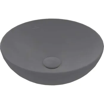 Umyvadlo Villeroy & Boch Loop&Friends - Umyvadlo na desku, průměr 38 cm, bez přepadu, CeramicPlus, Graphite 4A4501i4