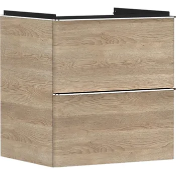 Koupelnový nábytek Hansgrohe Xelu Q - Umyvadlová skříňka, 63x58x50 cm, 2 zásuvky, přírodní dub/chrom 54025000