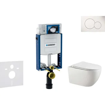 Geberit Kombifix - Set předstěnové instalace, klozetu Gaia a sedátka softclose, tlačítko Sigma01, alpská bílá SANI15CA3116