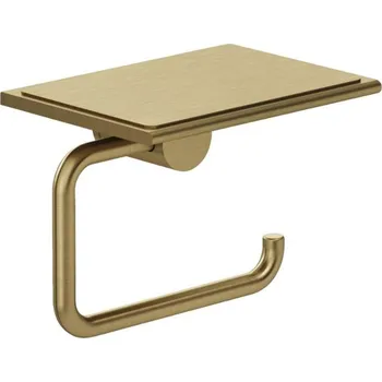 Kludi Vela R - Držák toaletního papíru s poličkou, kartáčované zlato 58971N0