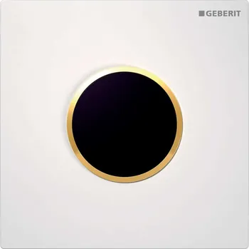 Splachovací tlačítko Geberit Splachovací systémy - Elektronické ovládání splachování pisoárů typ 10, síťové napájení, bílá/zlatá 116.025.KK.1