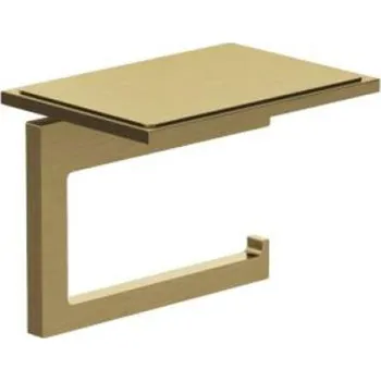 Kludi Vela C - Držák toaletního papíru s poličkou, kartáčované zlato 31971N0