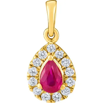 Šperk Diamantový přívěsek Dutchess ze žlutého zlata s přírodním rubínem a diamanty 0,09 ct DNN3256PGYDRU