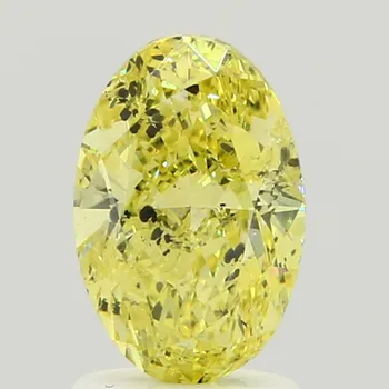 Drahý kámen Přírodní žlutý diamant 1.59 ct Fancy Intense Yellow brusu Ovál s GIA certifikátem EZN6BWM8I