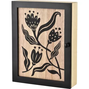 Skříňka na klíč Mondex Stacy Bloom HTYK0267 dřevo/černá
