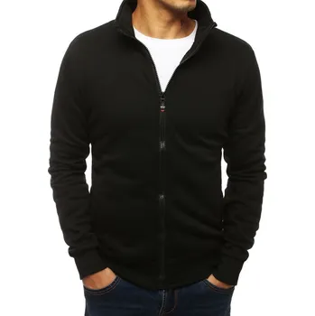 Pánská móda Dstreet Pánská mikina rozepínací bez kapuce šedá BX4109 - výprodej Barva: Černá, Velikost: L