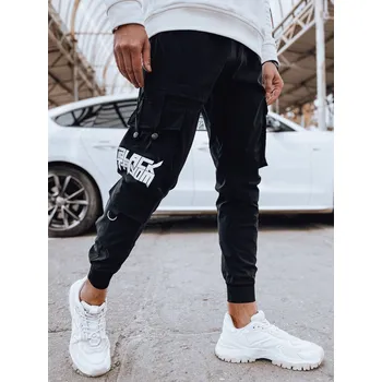 Pánská móda Pánské kalhoty Dstreet UX4303 - výprodej Barva: Černá, Velikost: M