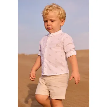 Chlapecké kraťasy Dětské šortky s příměsí lnu Mayoral 1215.3A.Baby.PPY2 béžová 12X, vel. 68