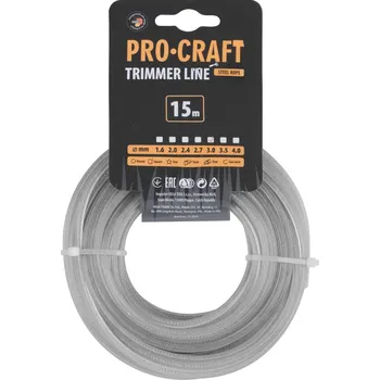 Struna do sekačky Struna žací zesílená (3mm) (15m) čtverec PROCRAFT KV/AR-3/15