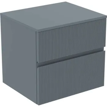 Nábytek Ideal Standard Finesse - Umyvadlová skříňka, 60x51x56 cm, 2 zásuvky, Ribbed Matt ashblue E3433UQ