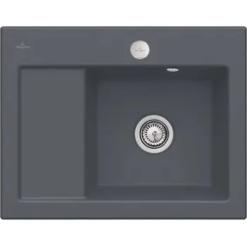 Villeroy & Boch Subway 45 - Keramický dřez 65x51 cm, excentrické ovládání, CeramicPlus, grafit 331302I4
