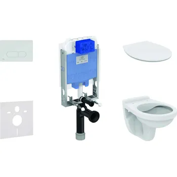 WC sada Ideal Standard ProSys - Set předstěnové instalace, klozet Alpha se sedátkem, tlačítko Oleas M1, SoftClose, chrom ProSys80M SP114