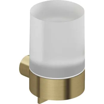 Dávkovač mýdla Kludi Vela R - Dávkovač mýdla s držákem, sklo/kartáčované zlato 58976N0