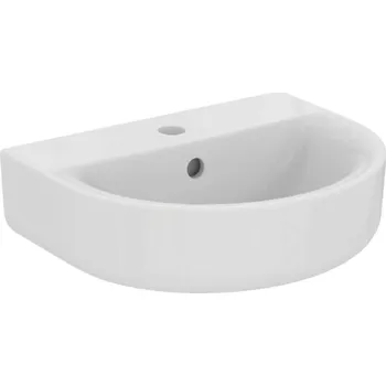Umyvadlo Ideal Standard Connect - Umývátko 45x36 cm, s přepadem, otvor pro baterii, Ideal Plus, bílá E7968MA