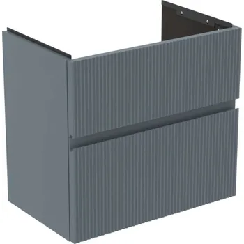 Nábytek Ideal Standard Finesse - Umyvadlová skříňka, 60x38x55 cm, 2 zásuvky, Ribbed Matt ashblue E3379UQ