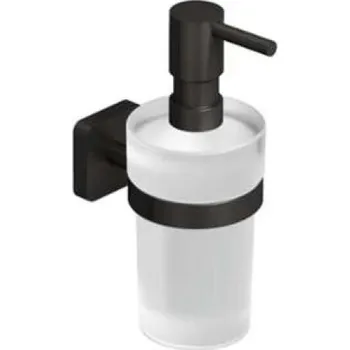 Dávkovač mýdla Kludi Vela S - Dávkovač mýdla s držákem, sklo/broušený Gunmetal 25976N2