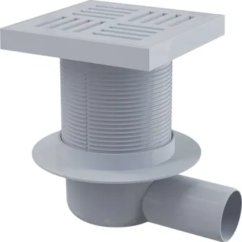 Stavebniny Alcadrain Odtokové kanálky - Podlahová vpust boční 15x15 cm, vodní zápachová uzávěra, plast APV5211