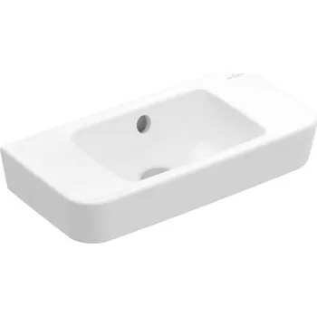Umyvadlo Villeroy & Boch O.novo - Umývátko Compact 50x25 cm, s přepadem, bez otvoru pro baterii, alpská bílá 43425201