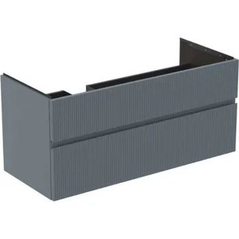 Nábytek Ideal Standard Finesse - Umyvadlová skříňka 120x51x55 cm, 2 zásuvky, Ribbed Matt ashblue E3447UQ