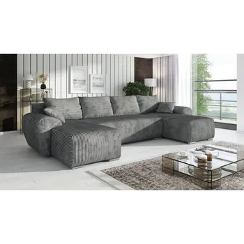 Sedací souprava Rozkládací sedačka UBO U - šedá - manšestr TOP 90