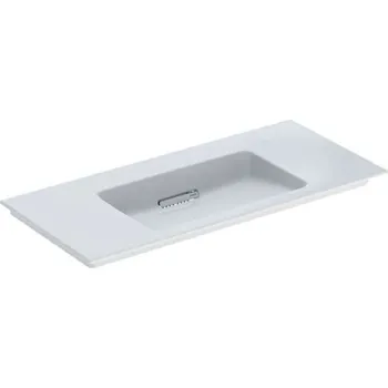 Umyvadlo Geberit ONE - Umyvadlo nábytkové 105x48x13 cm, skrytý přepad, bez otvoru pro baterii, vodorovný odtok, KeraTect, bílá 505.014.00.1