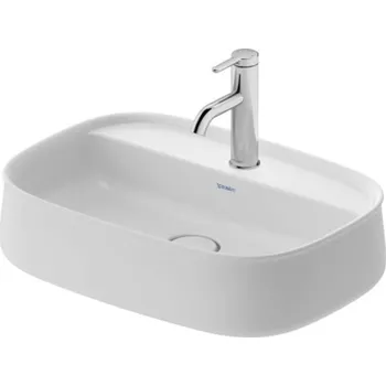 Duravit Zencha - Umyvadlo na desku 55x39 cm, bez přepadu, otvor pro baterii, DuraCeram, matná bílá 2374553271