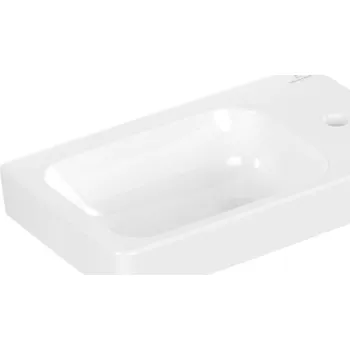 Umyvadlo Villeroy & Boch Architectura - Umývátko 48x28 cm, bez přepadu, otvor pro baterii vpravo, CeramicPlus, alpská bílá 438649R1