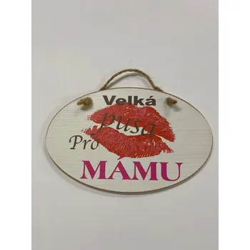 Dřevěná dekorace - Velká pusa, 23x14 cm Jazyk: SK