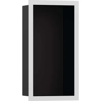 Koupelnový nábytek Hansgrohe XtraStoris Individual - Výklenek do stěny s designovým rámem, 30x15x10 cm, matná černá/matná bílá 56095700