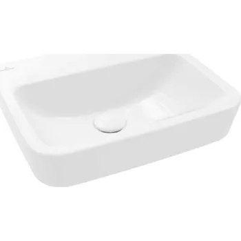 Umyvadlo Villeroy & Boch O.novo - Umývátko na desku, 45x37 cm, bez přepadu, bez otvoru pro baterii, CeramicPlus, alpská bílá 43444FR1