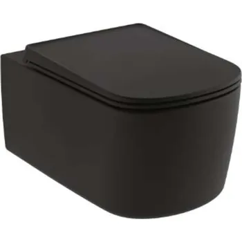 Klozet Kludi Resa S - Závěsné WC, Rimless, Spiralflush, matná černá 27WCW0139