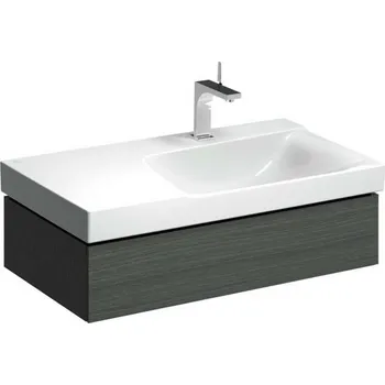 Koupelnový nábytek Geberit Xeno 2 - Skříňka pod umyvadlo 90 cm s odkládací plochou, zásuvka s LED svítidlem, šedá 500.514.43.1