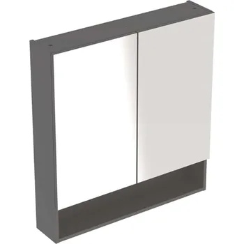 Geberit Selnova Square - Zrcadlová skříňka 85x59x18 cm, 2 dvířka, lávová mat 501.265.00.1