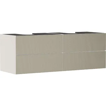 Koupelnový nábytek Hansgrohe Xevolos E - Umyvadlová skříňka 157x56x55 cm, 4 zásuvky, matná béžová/bronz 54200390