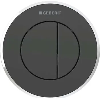 Splachovací tlačítko Geberit Splachovací systémy - Oddálené ovládání splachování typ 10, 2-činné, pro nádržku pod omítku 8 cm, černá/lesklý chrom 116.056.KM.1