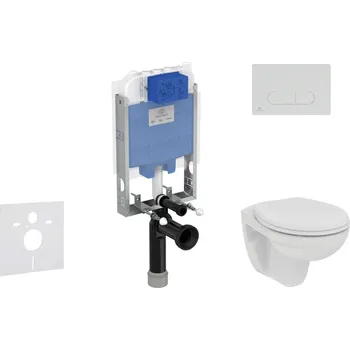 WC sada Ideal Standard ProSys - Set předstěnové instalace, klozetu a sedátka Eurovit, tlačítka Oleas M1, Rimless, SoftClose, chrom ProSys80M SP126