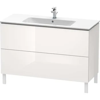 Koupelnový nábytek Duravit L-Cube - Umyvadlová skříňka 86x122x48 cm, 2 zásuvky, lesklá bílá LC662802222