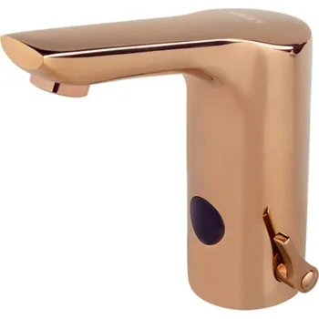 Sanela Senzorové baterie - Elektronická umyvadlová baterie, síťové napájení, růžové zlato SLU 76F