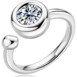 MN509-52 Stříbrný zásnubní prsten s MOISSANIT, vel. 52