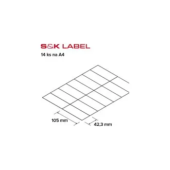 Samolepící etiketa Etikety S&K 14ks na A4, 100 ks