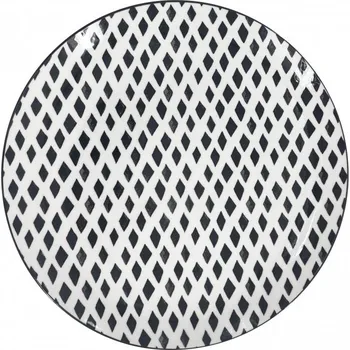 Talíř by inspire BLACKLINE Mělký talíř 26,5 cm bílý/černé káry