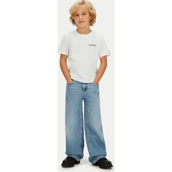 Pánská móda Calvin Klein Jeans T-Shirt Minimal Logo IB0IB02608 Bílá Regular Fit 8Y