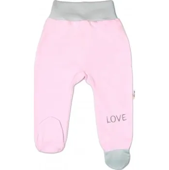 Dětská móda Baby Nellys Kojenecké polodupačky, růžové - Love, vel. 68; 68 (3-6m)