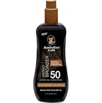 Přípravek na opalování Australian Gold gel ve spreji s bronzerem SPF50