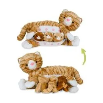 plyšák Mama kotek ruda z małymi