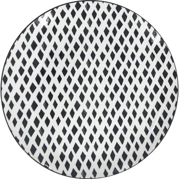 Talíř SIAKI Mělký talíř BlackLine 26,5cm, káry DN1800990 – decentní geometrický motiv v černé.