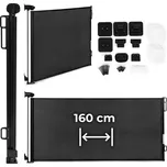 Ecotoys Dětská zábrana s roletou 160 cm, ochranná zábrana na schody a dveře, černá
